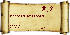 Mersits Krizanta névjegykártya